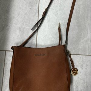 Tan leather, Michael Kors, crossbody bag